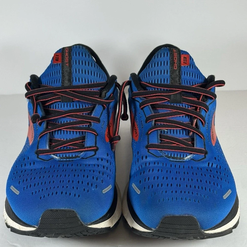 Brooks Ghost 13 Men's‎ size 11.5 Blue Red Running Athletic Shoes 1103481D435
